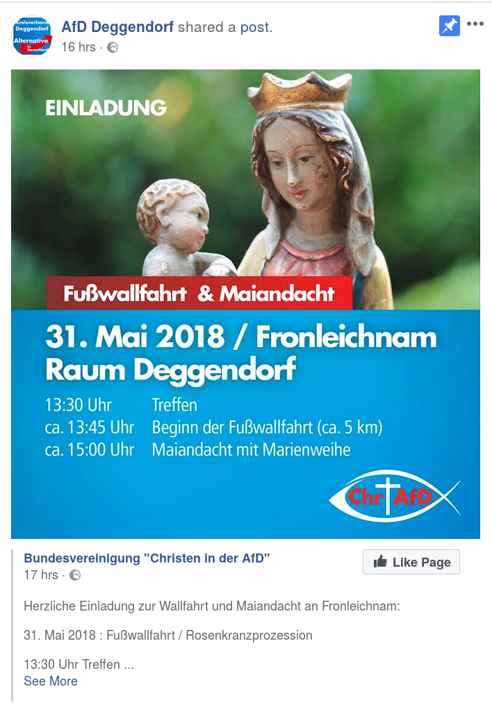 Ankündigung von Chisten in der AfD