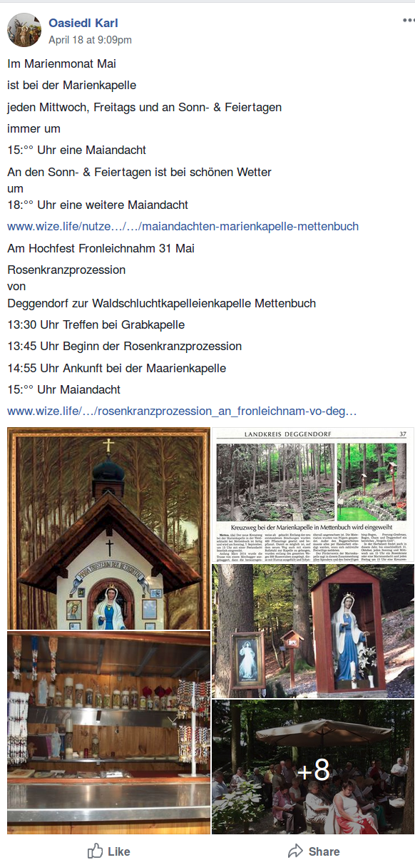 Vergleich zur Veranstaltung der Marienkapelle Mettebuch