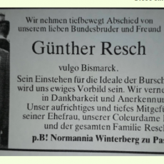 Günter Resch (NPD) Traueranzeige 1